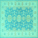 Square Oriental Turquoise Traditional Rug, tr1800turq