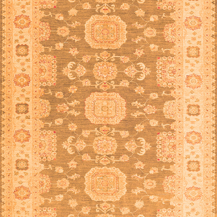 Serging Thickness of Machine Washable Oriental Orange Traditional Area Rugs, wshtr1800org