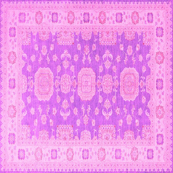 Square Machine Washable Oriental Pink Traditional Rug, wshtr1800pnk