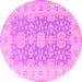 Round Machine Washable Oriental Pink Traditional Rug, wshtr1800pnk