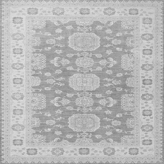 Round Machine Washable Oriental Gray Traditional Rug, wshtr1800gry