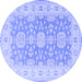 Round Oriental Blue Traditional Rug, tr1800blu
