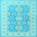 Square Oriental Light Blue Traditional Rug, tr1800lblu