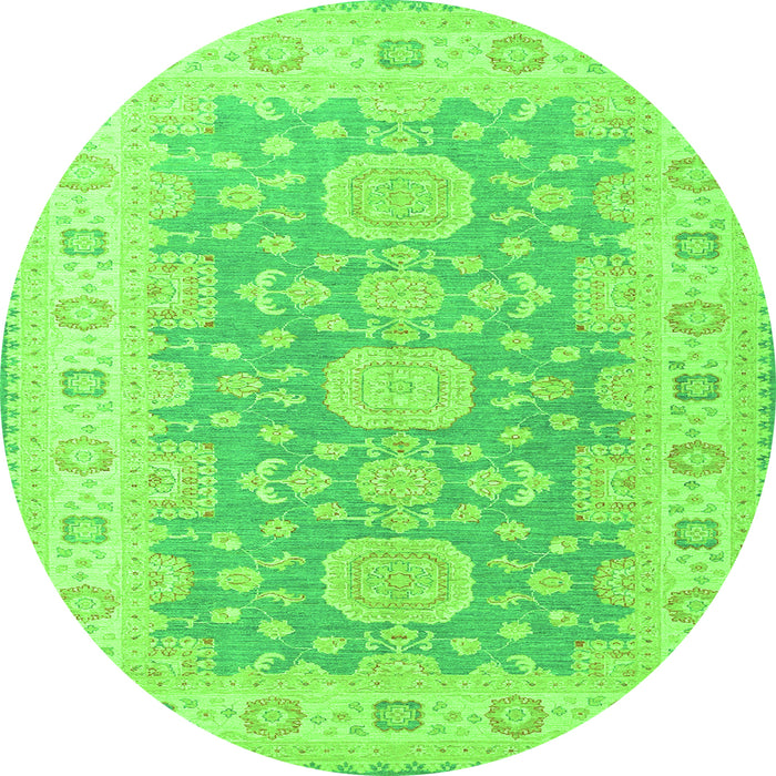 Square Oriental Green Traditional Rug, tr1800grn