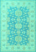 Machine Washable Oriental Turquoise Traditional Area Rugs, wshtr1800turq