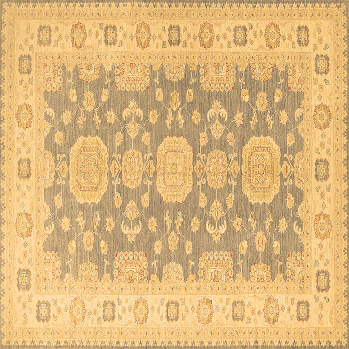 Square Oriental Brown Traditional Rug, tr1800brn