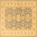 Square Oriental Brown Traditional Rug, tr1800brn