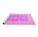 Sideview of Machine Washable Oriental Pink Traditional Rug, wshtr1800pnk