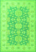 Serging Thickness of Machine Washable Oriental Green Traditional Area Rugs, wshtr1800grn