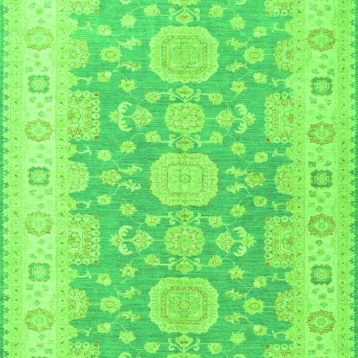Serging Thickness of Machine Washable Oriental Green Traditional Area Rugs, wshtr1800grn