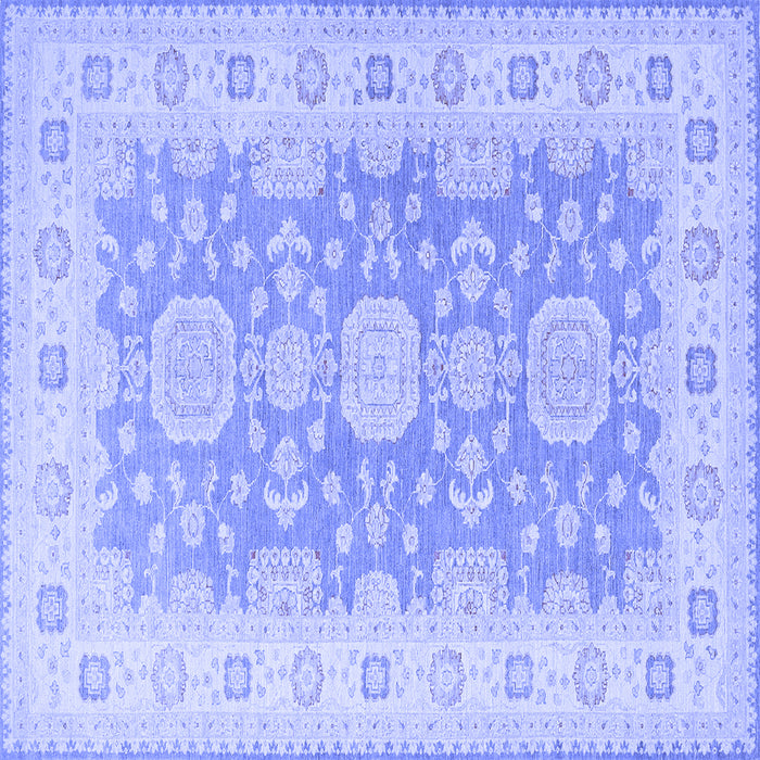 Square Machine Washable Oriental Blue Traditional Rug, wshtr1800blu