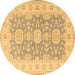 Round Oriental Brown Traditional Rug, tr1800brn