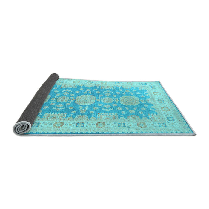 Sideview of Oriental Light Blue Traditional Rug, tr1800lblu