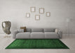 Machine Washable Persian Emerald Green Traditional Area Rugs in a Living Room,, wshtr1801emgrn