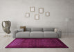 Machine Washable Persian Purple Traditional Area Rugs in a Living Room, wshtr1801pur