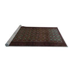 Sideview of Machine Washable Persian Light Blue Traditional Rug, wshtr1801lblu