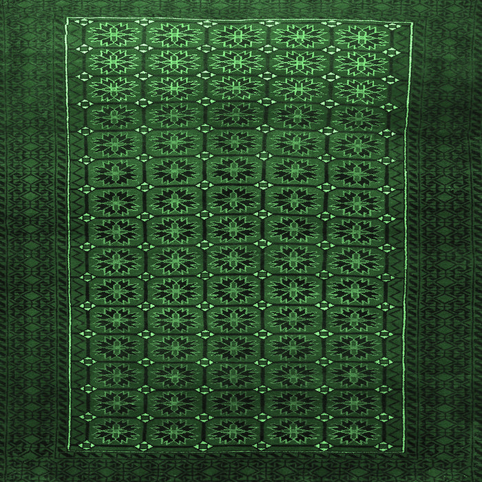 Square Persian Emerald Green Traditional Rug, tr1801emgrn