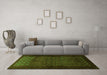 Machine Washable Persian Green Traditional Area Rugs in a Living Room,, wshtr1801grn