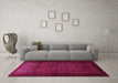 Machine Washable Persian Pink Traditional Rug in a Living Room, wshtr1801pnk