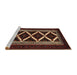 Sideview of Machine Washable Traditional Brown Rug, wshtr1802