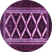 Round Machine Washable Persian Purple Traditional Area Rugs, wshtr1802pur