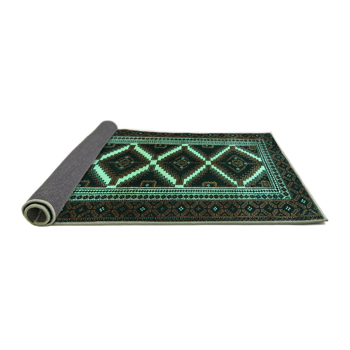 Sideview of Persian Turquoise Traditional Rug, tr1802turq