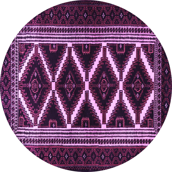 Round Persian Purple Traditional Rug, tr1802pur