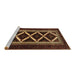 Sideview of Machine Washable Persian Brown Traditional Rug, wshtr1802brn