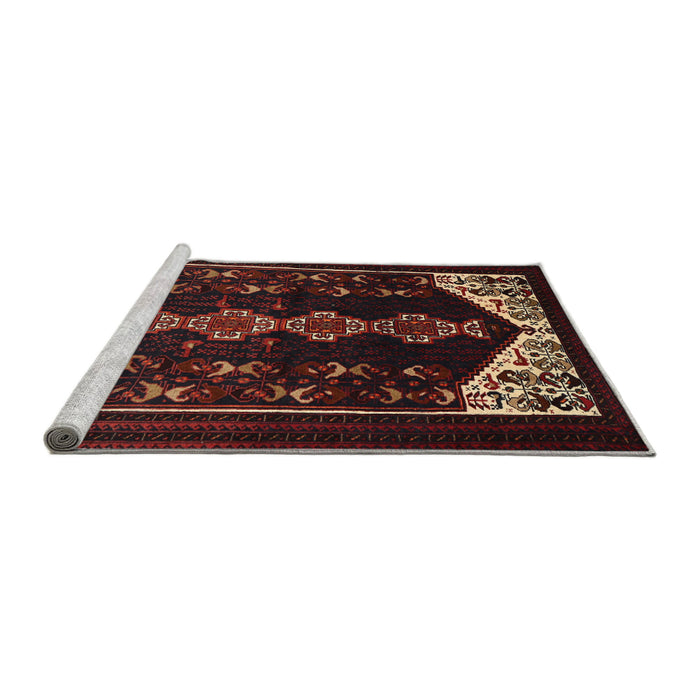 Sideview of Machine Washable Traditional Brown Rug, wshtr1803