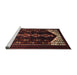 Sideview of Machine Washable Traditional Brown Rug, wshtr1803