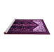 Sideview of Machine Washable Persian Purple Traditional Area Rugs, wshtr1803pur