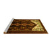 Sideview of Machine Washable Persian Yellow Traditional Rug, wshtr1803yw