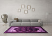 Machine Washable Persian Purple Traditional Area Rugs in a Living Room, wshtr1803pur