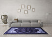 Machine Washable Persian Blue Traditional Rug in a Living Room, wshtr1803blu