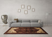 Machine Washable Persian Brown Traditional Rug in a Living Room,, wshtr1803brn