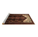 Sideview of Machine Washable Persian Brown Traditional Rug, wshtr1803brn