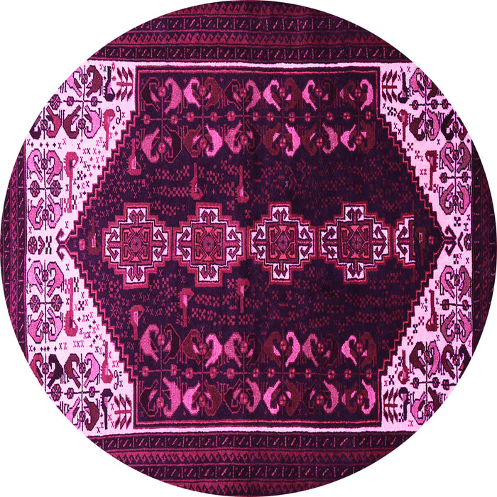 Round Persian Pink Traditional Rug, tr1803pnk