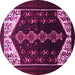 Round Persian Pink Traditional Rug, tr1803pnk