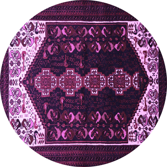 Round Persian Purple Traditional Rug, tr1803pur