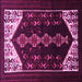 Square Machine Washable Persian Pink Traditional Rug, wshtr1803pnk