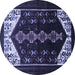 Round Persian Blue Traditional Rug, tr1803blu