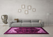 Machine Washable Persian Pink Traditional Rug in a Living Room, wshtr1803pnk