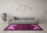 Machine Washable Persian Pink Traditional Rug, wshtr1803pnk