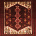 Round Machine Washable Persian Orange Traditional Area Rugs, wshtr1803org