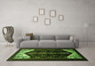 Machine Washable Persian Green Traditional Area Rugs in a Living Room,, wshtr1803grn