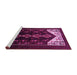 Sideview of Machine Washable Persian Pink Traditional Rug, wshtr1803pnk