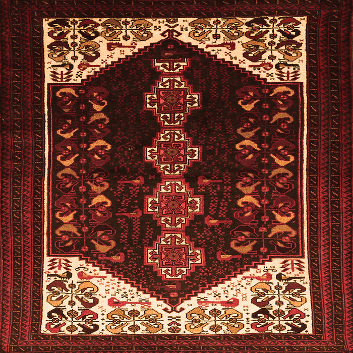 Serging Thickness of Persian Orange Traditional Rug, tr1803org
