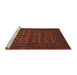 Sideview of Machine Washable Traditional Mahogany Brown Rug, wshtr1804