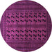 Round Machine Washable Persian Purple Traditional Area Rugs, wshtr1804pur