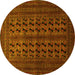 Round Persian Yellow Traditional Rug, tr1804yw